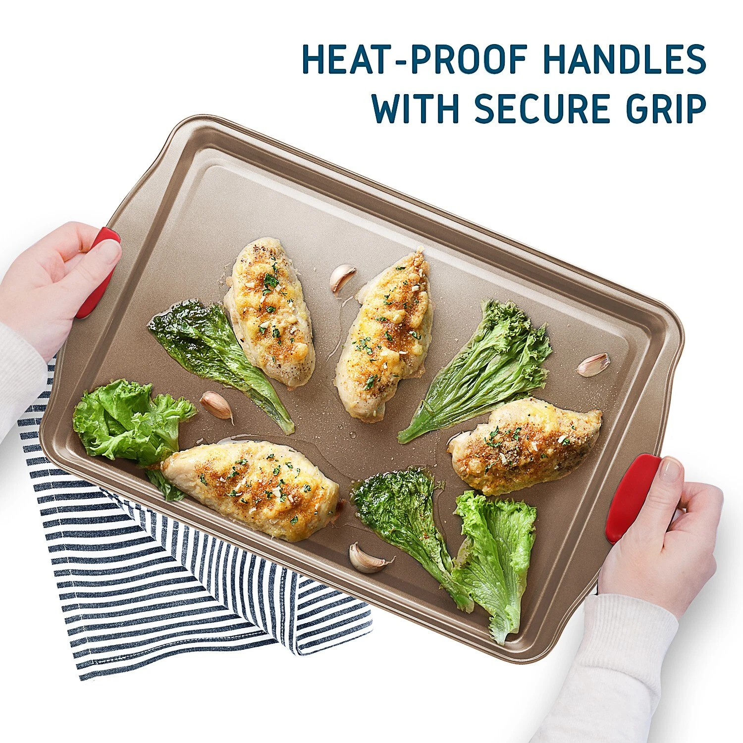 3 Piece Baking Sheets Pan Set Small, Medium & Large Nonstick Cookie Sheets
Opens in a new window or 