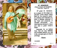 Saint Genesius + Prayer -  Paperstock Holy Card GAN#225