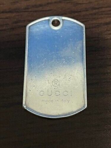 GUCCI dog tags Pendant necklace SV925 Authentic #1787 - Picture 1 of 7