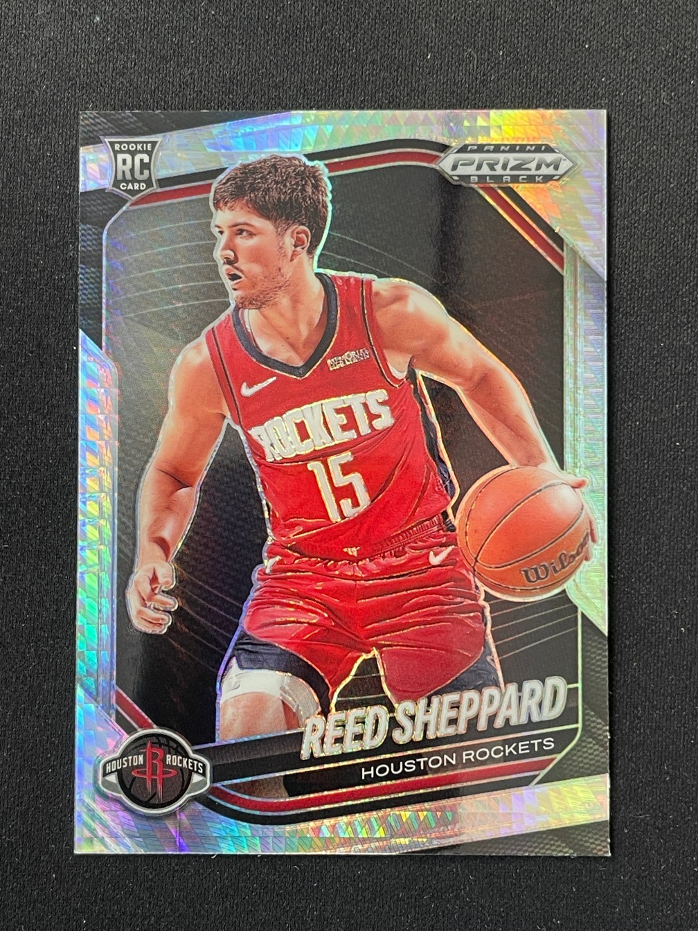 Reed Sheppard 2024-25 Panini Prizm Black Hyper Prizm RC #145