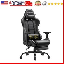 Gaming Chair Massage Computer Office Ergonomic Desk Chair w/ Footrest Racing US