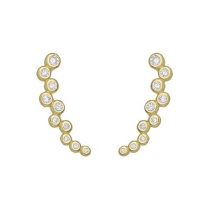 Authentic Athra Illusion Ear Climber Earrings – Gold-Plated 925 Sterling Silver