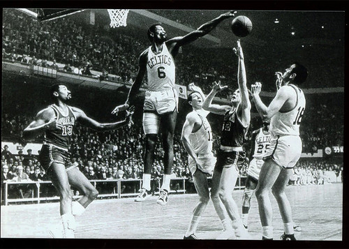 1960's B/W original 35MM slide of Bill Russell and Wilt Chamberlain