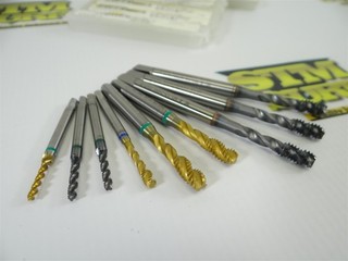 9 NEW ASSORTED HSSE & VC10 3 FLUTE SPIRAL TAPS #2 56NC TO #12 24NC GUHRING & OSG