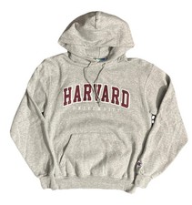 Vintage Harvard University Champion Fleece Gray Pullover Hoodie Small RN49314