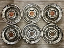 6 X 1956 Cadillac 15 Sombrero Hubcaps Wheel Covers 3 With Excellent Medallions
