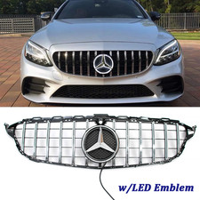 Front Grille Wled Star For Mercedes Benz C Class W205 C250 C300 Grill 2015-2018 Front Grille Wled Star For Mercedes Benz C Class W205 C250 C300 Grill 2015-2018