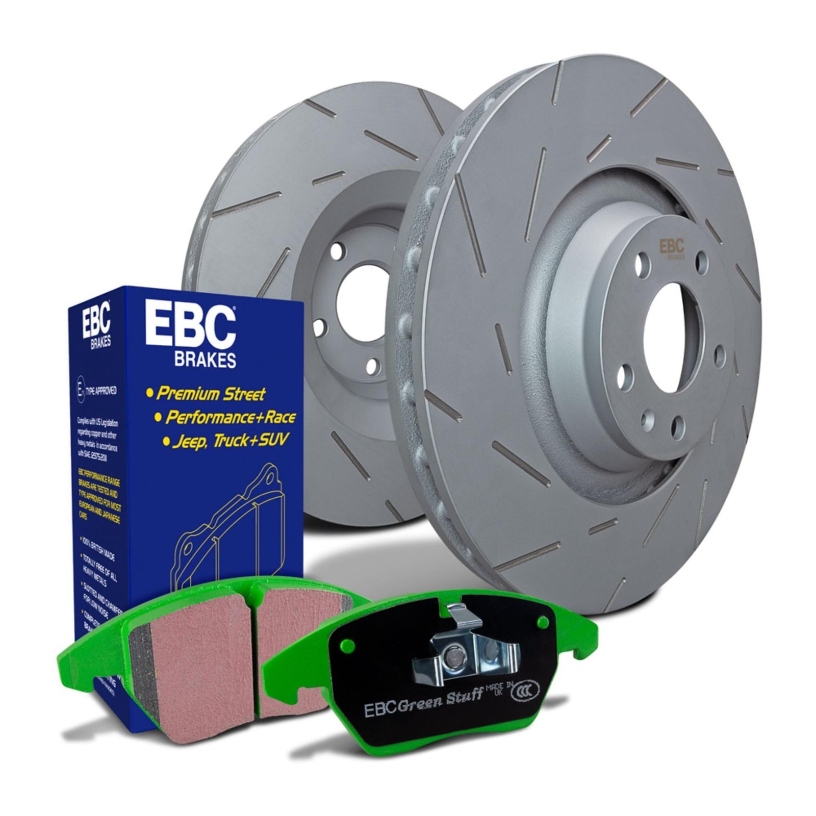 EBC Ultimax Slotted Front Discs & Greenstuff Pads Kit Fits Mazda MX-5, PD06KR261