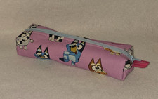 Bluey Blue Dog Handmade Pencil Case/ Zippered Pouch/ Make-up Bag