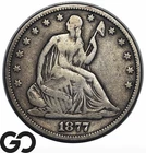 1877 Seated Liberty Half Dollar, VF