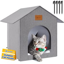 Outdoor Cat House, Outdoor Cat Shelter Feral Cat, Outside Waterproof Cat Hous...