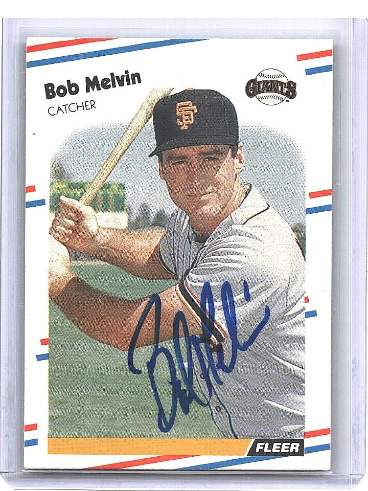 Bob Melvin Signed In Person Auto 1988 Fleer #91 Giants FAST SHIP