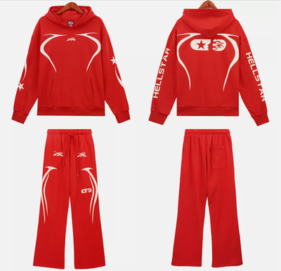 HELL Studios STAR Sports Hoodie Sweatpants Outfit 2-Piece Set Mens Tracksuits
