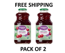 Great Value Organic 100% Tart Cherry Juice, 32 fl oz, Pack of 2