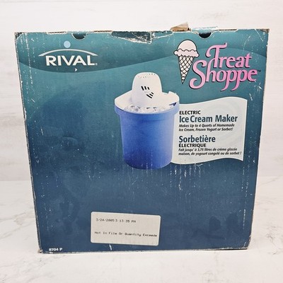 RIVAL 4 QT TREAT SHOPPE ELECTRIC ICE CREAM MAKER WITH MANUAL