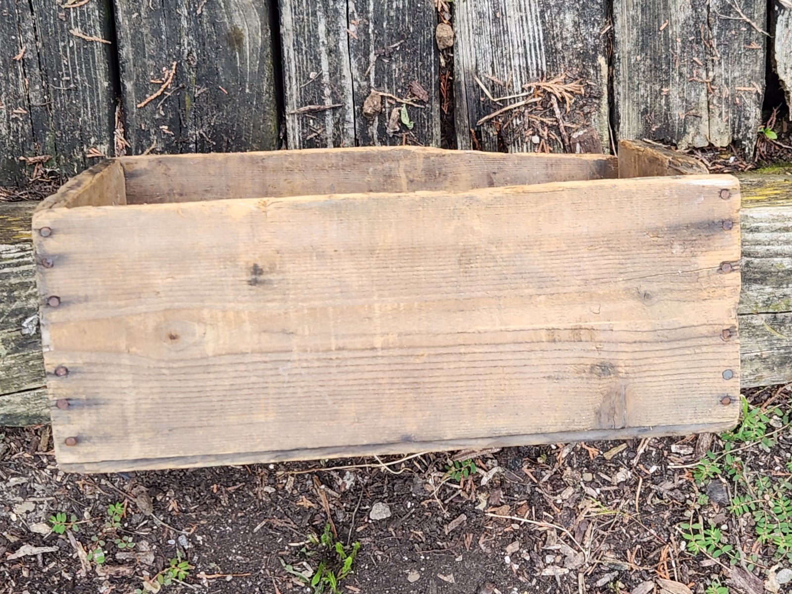 Herald Brand Prunes Wood Box Shipping Crate California Fruit Vintage Distressed