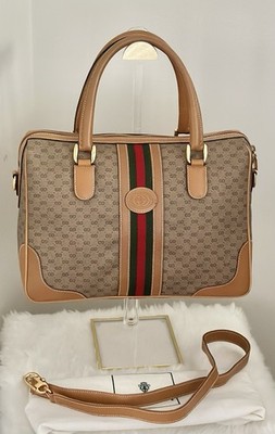GUCCI Micro GG Supreme Sherry Line 2-way Boston Bag Dustbag Original Box Vintage
