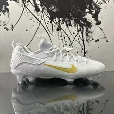 Nike Huarache 9 Elite Low LAX Lacrosse Cleats Mens Size 12 FD0089-100 White Gold
