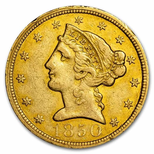 1850-P Liberty Half Eagle — photo from the most recent tracked eBay sale