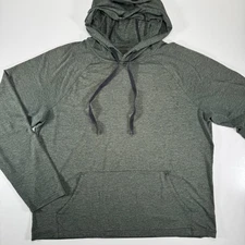 ALO Performance Pullover Hoodie Mens XL Green Sweatshirt Active Stretch Casual