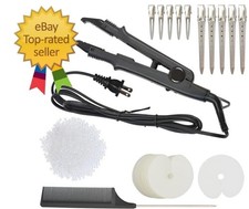 Hair Extensions Tool Kits with Fusion Heat Iron Connector Wand US Plug 50 Pcs Si