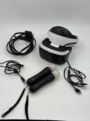 Sony PlayStation PS VR PS4 headset w 2 motion Controllers & Cords