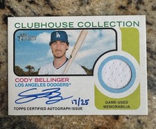 2022 Topps Heritage Cody Bellinger #/25 Clubhouse Collection Auto Relic Jersey