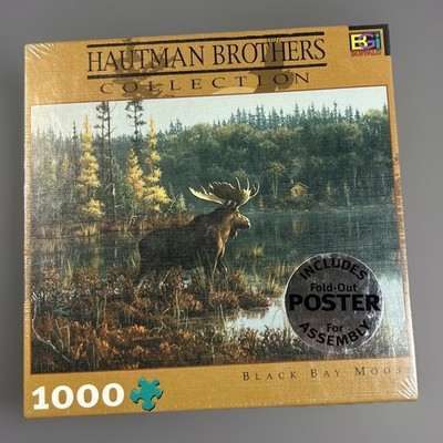 Hautman Brothers Collection 1000 Piece Jigsaw Puzzle Black Bay Moose NEW SEALED 