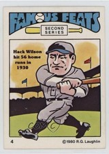 1980 Laughlin Famous Feats Second Series Hack Wilson #4 HOF 1n13