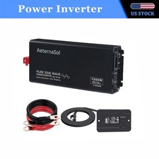 1500W Pure Sine Wave Converter 12V DC to 120V AC Power Inverter Remote Control