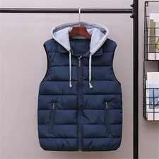 Fall Men Warm Cotton Vest Waistcoat Gilet Coat Sleeveless Jacket Outwear