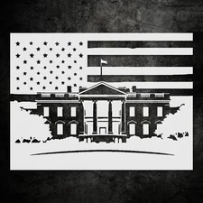 Whitehouse Stars and Stripes Wall Art Reusable Stencil - StencilAir