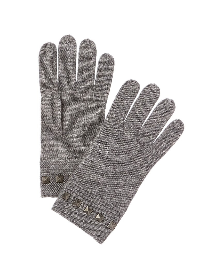 Женские кашемировые перчатки Forte Cashmere с квадратной отделкой и металлическими заклепками