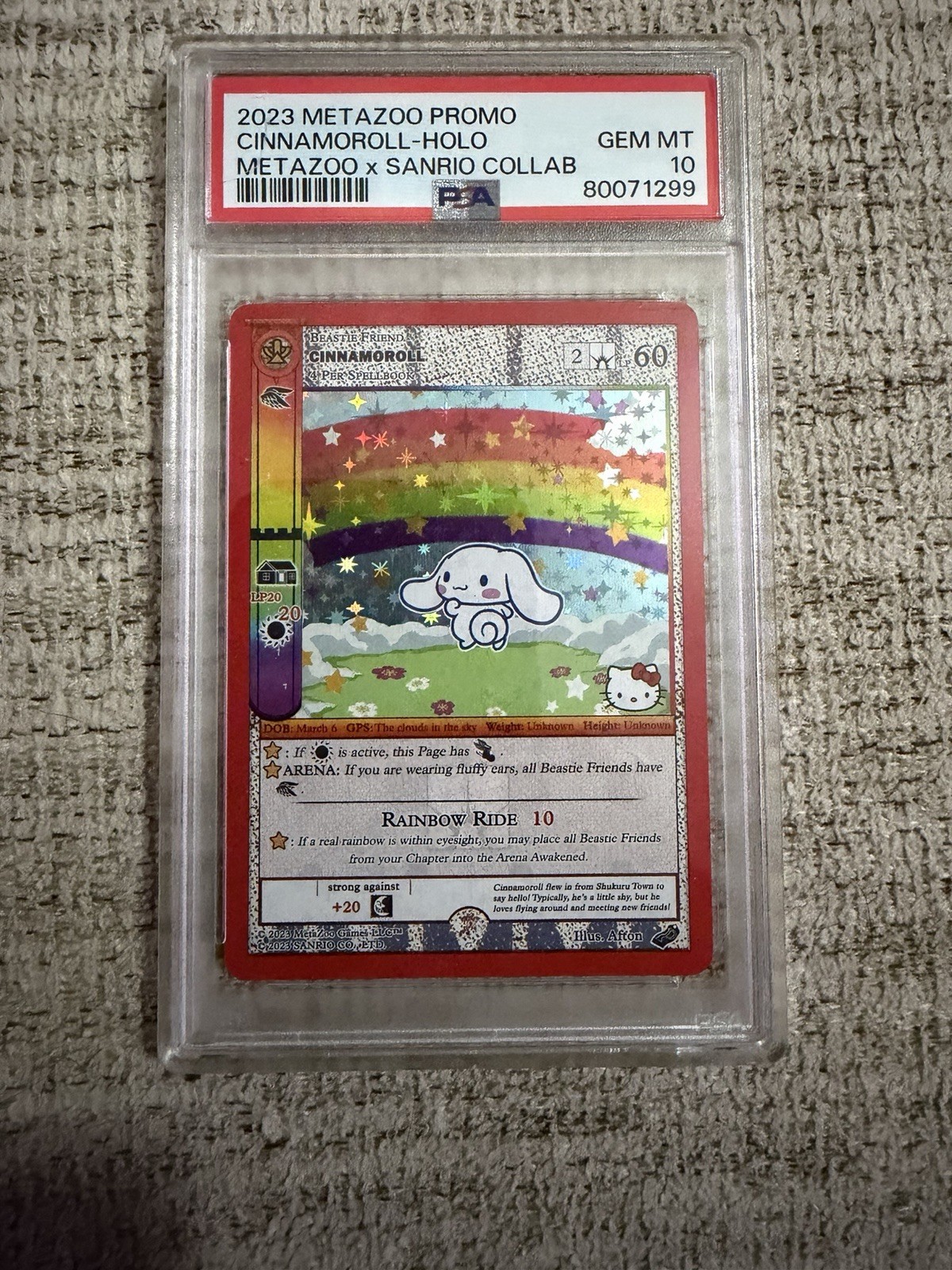 MetaZoo X Hello Kitty SDCC SANRIO 2023 Exclusive CINNAMOROLL PSA 10 - Promo Card