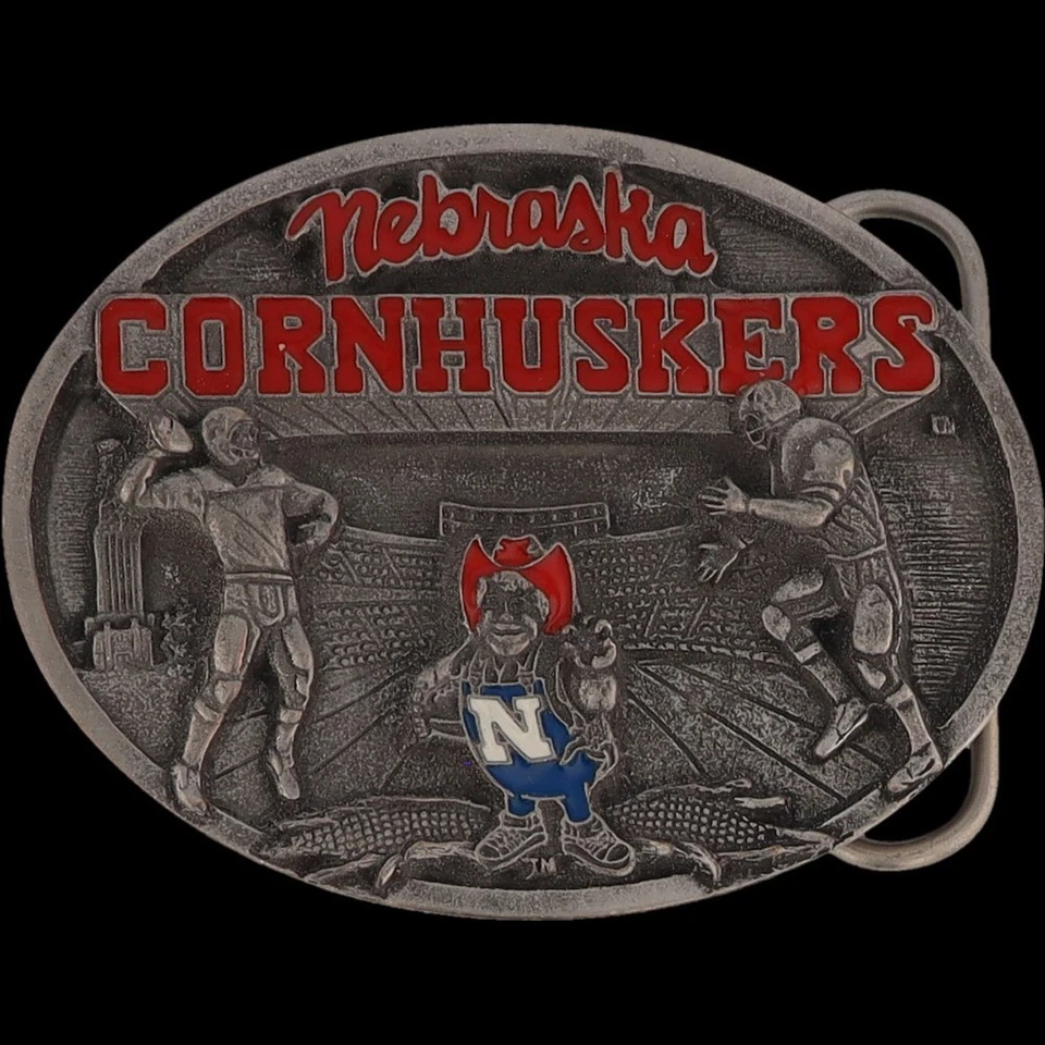 Nuevo Nebraska Cornhuskers Herbie Husker Fútbol Americano Años 90 Nuevo De Colección Hebilla de Cinturón Foto 3 de 4