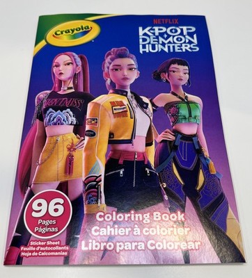 New KPop Demon Hunters Crayola Coloring Book With Stickers