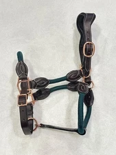 Henri de Rivel Leather Rope Halter Horse Hunter Green 