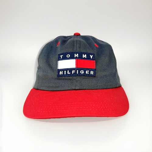 Vintage 90s Tommy Hilfiger SnapBack Hat Cap Tommy Jeans Patch Logo Made In USA - Picture 1 of 14