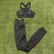 ALO Women's Black Activewear Set Sports Bra  Leggings Adjustable Strap