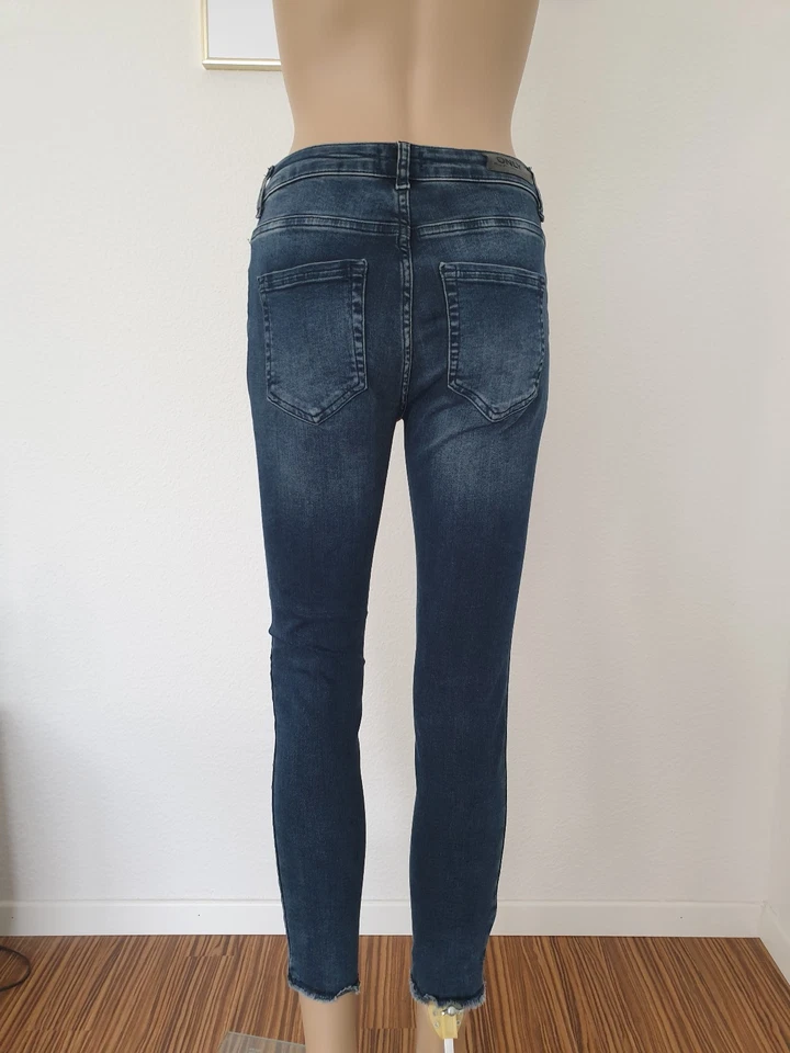 Jeanshose, Denim, Gr. M/30, Dunkelblau, Fransen, Only - Bild 3 von 4