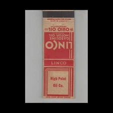 Matchbook Cover Linco Gasoline & Motor Oil High Point Oil Co OH