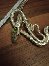 Rubies Peridot Sterling Silver 925 Snake Necklace Estate Vintage Fine Jewelry