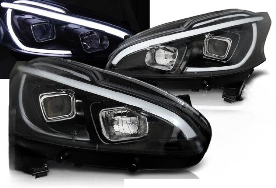 Feux phares Peugeot 208 de 2012 à 2015 look LTI led noir intense