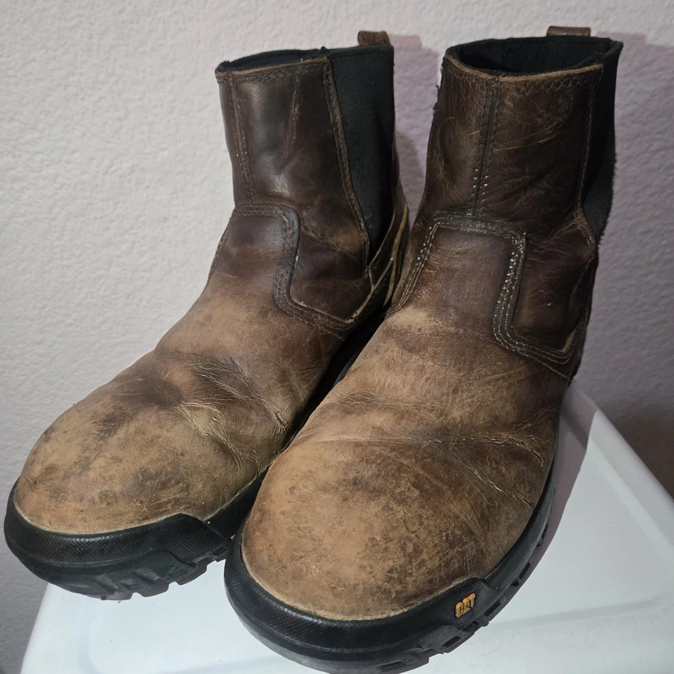 Botas de trabalho masculinas CAT Caterpillar P91026 distância entre eixos biqueira de aço argila tamanho 11 M - Imagem 3 de 4