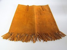 Vintage Suede Leather Mini Skirt with Fringe circa 1970's