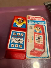 Playskool Electronic Musical Toy Flip Phone Vintage 1982 80s Retro Toy Red WORKS