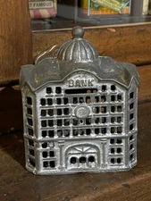 1900'S   Still Bank Domed Building Cast Iron BANK  A. C.  WILLIAMS
