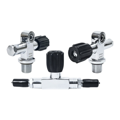 DIN Double Tank Valve for Scuba Diving 3500psi Left Right Hand