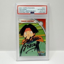 Ted Lewis Signed Autograph - Tracey Sketchit - Topps Pokemon Card HV7 - PSA 10