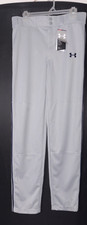 Under Armour YXL Baseball Pants Gray Navy Piping NWT Youth XLarge